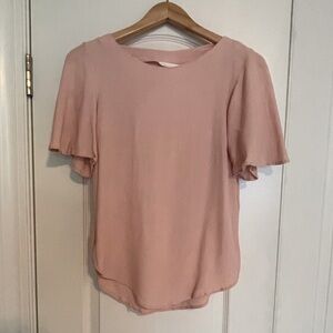 H&M Blush Pink Short Sleeve Blouse